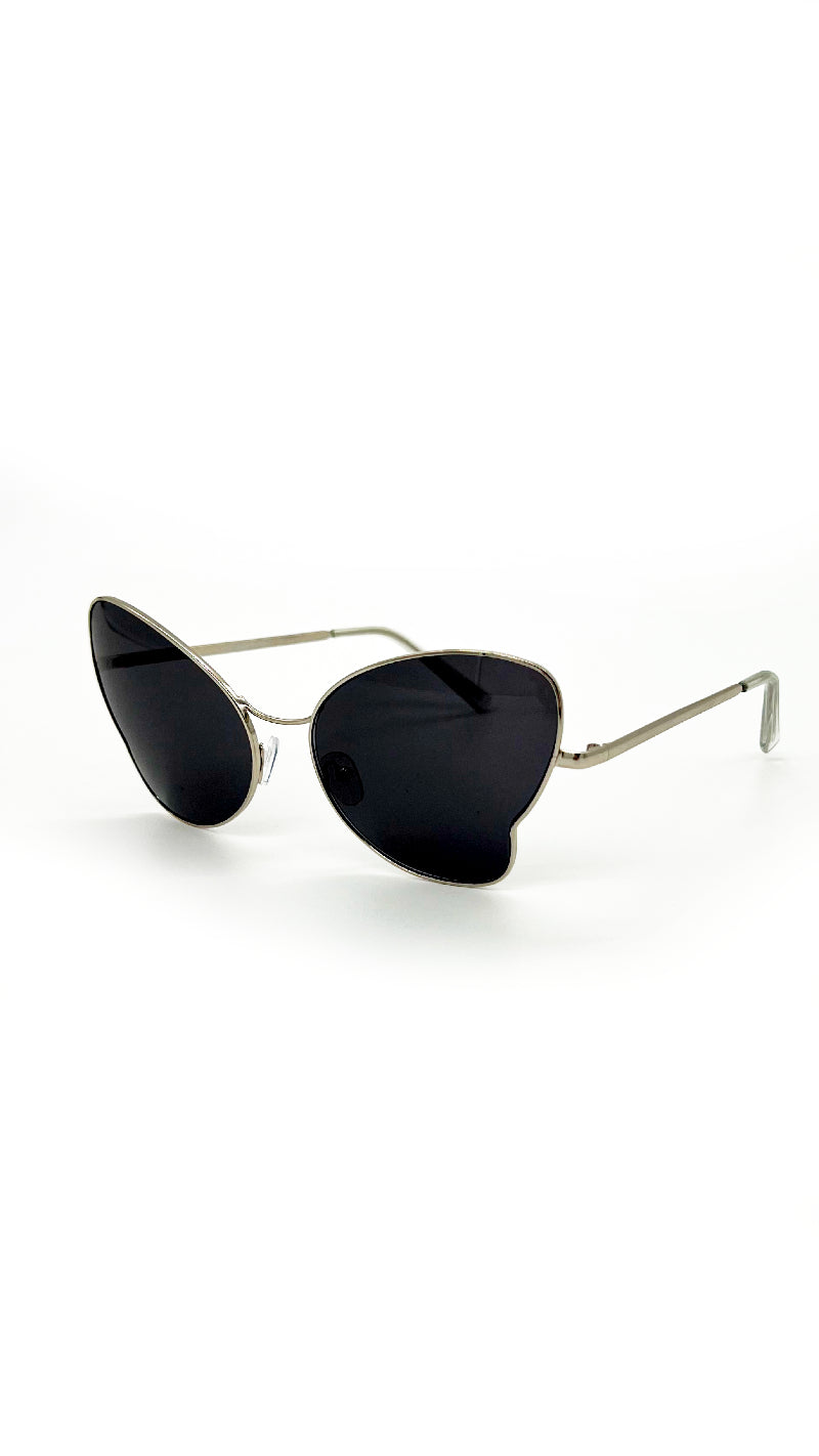 SILVER METAL BUTTERFLY SUNGLASSES