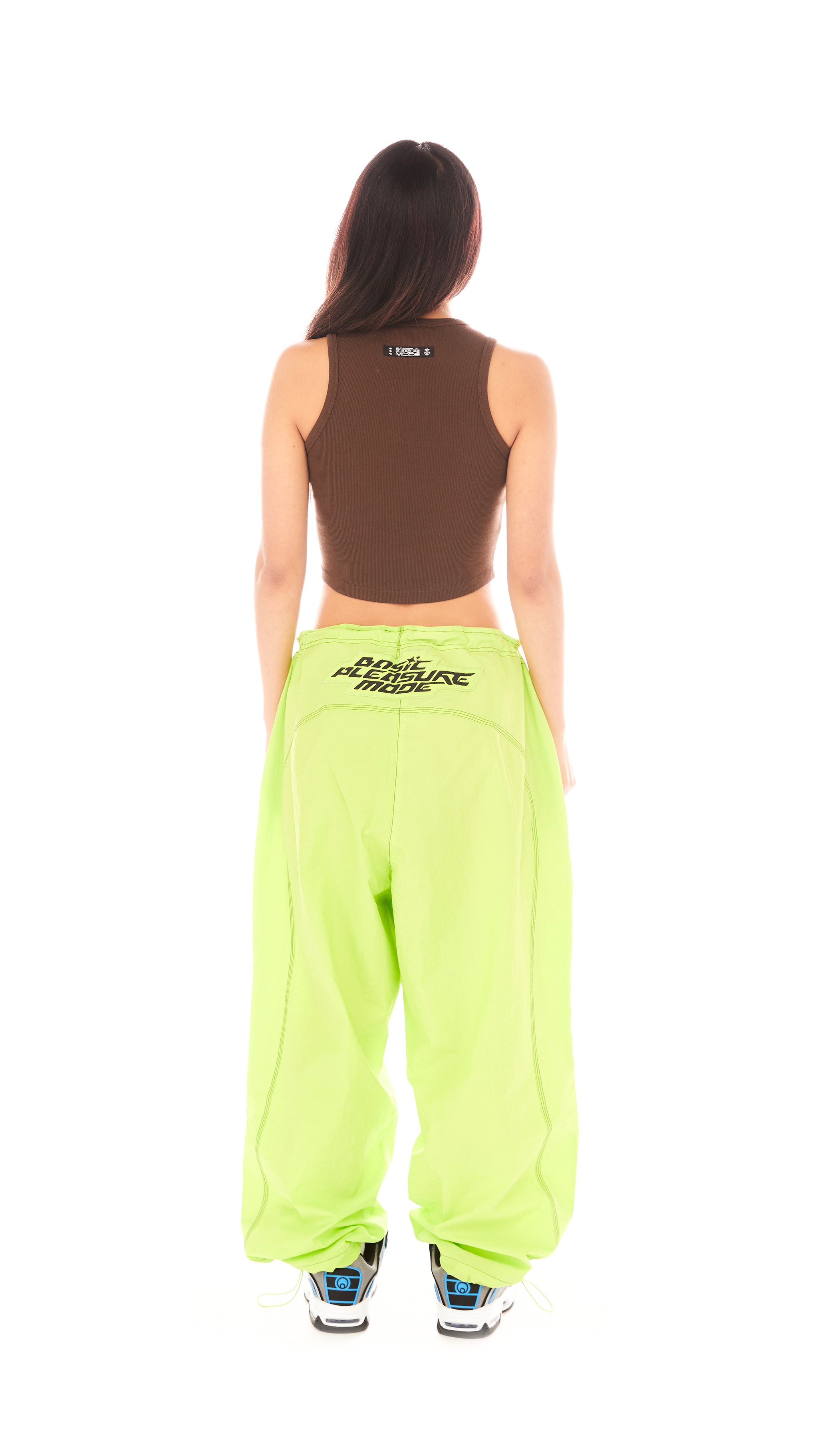 Basic Pleasure Mode low waist flared cargo trousers with zip detail in  khaki
